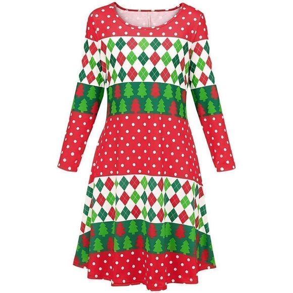 🎄 Plus Size Ugly Christmas Sweater Long Sleeve Skater Dress SIZE 1X NEW - Picture 2 of 6